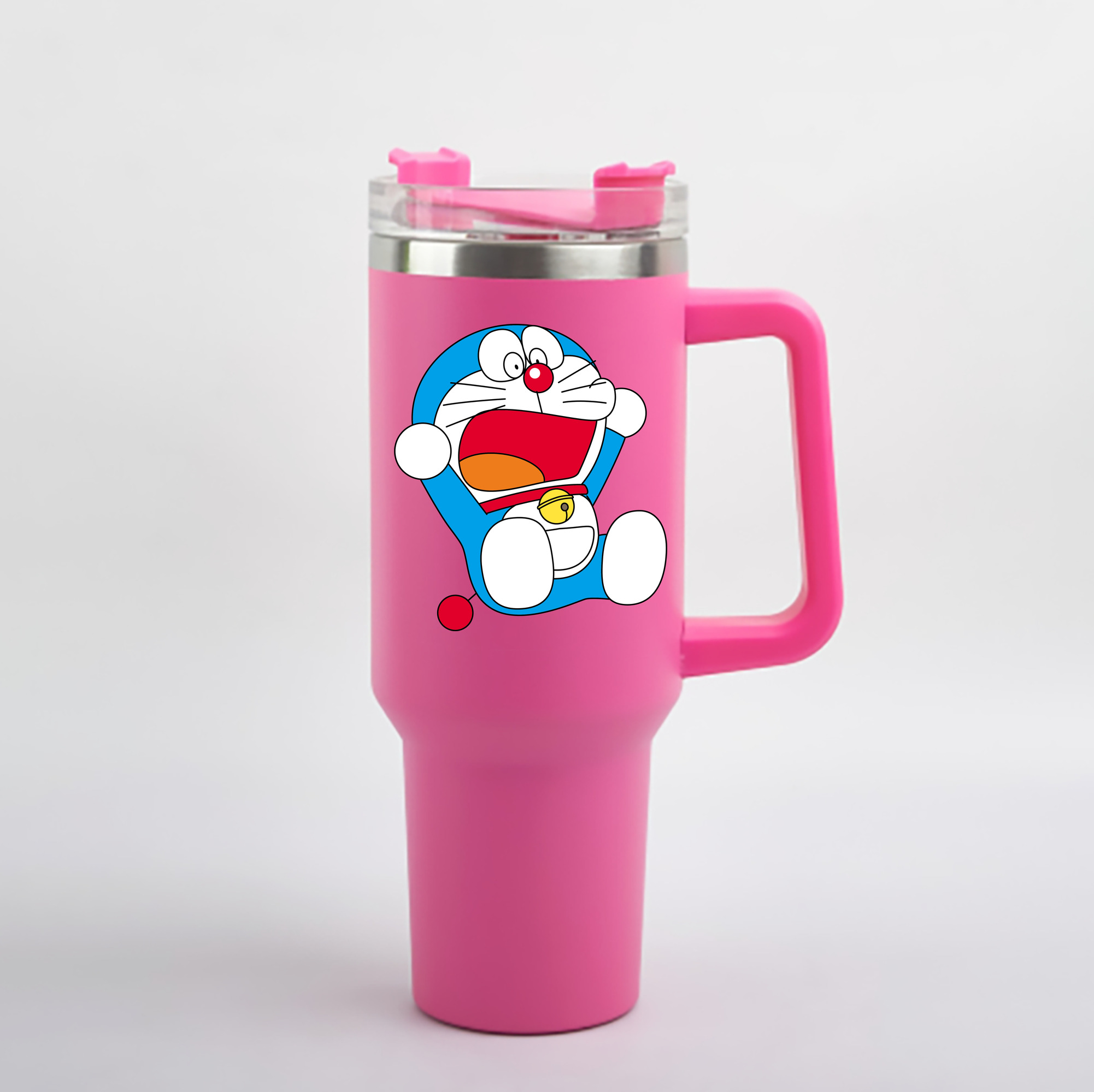 （画像用） ドラえもん Doraemon 1200mL車用タンブラー - クリスタルステッカー（プラスチックストロー付き）